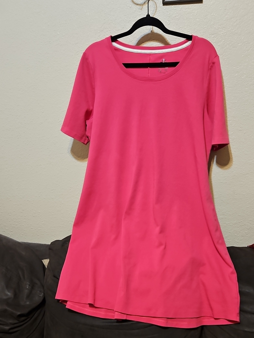 Isaac Mizrahi Hot Pink Midi Scoop-Neck Dress